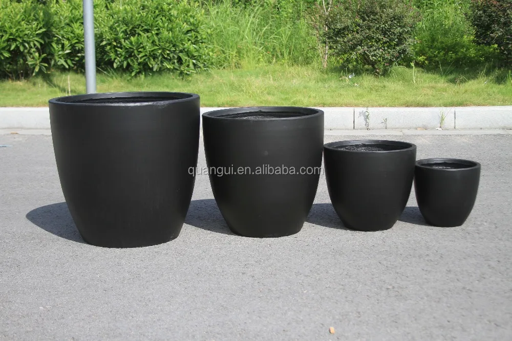 Factory sales light weight durable high strength outdoor garden round fiber clay pottery for home and garden