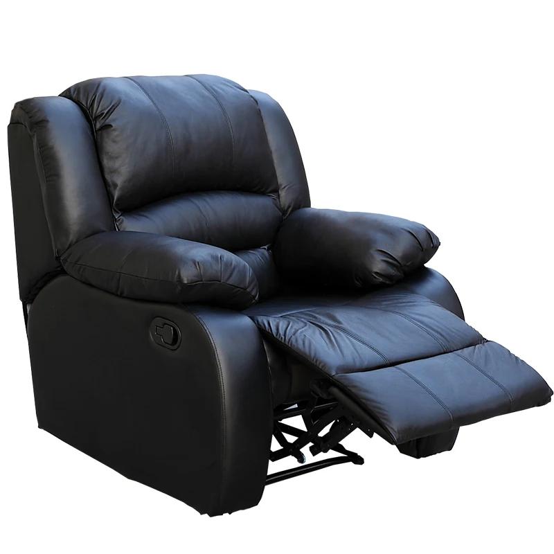 
Sofa Chair Manual Mechanism Kuka Living Room Sofas Lounge Push Back Single Sets Cushion Motorized Black Leather Recliner 