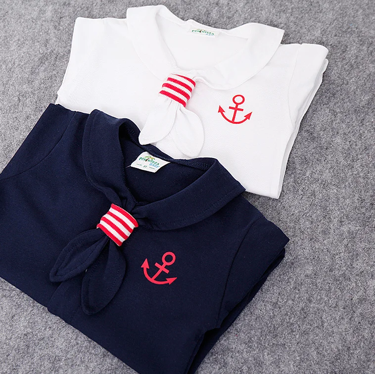 Summer short sleeve clothes Newborn Baby Sailor Romper Navy Suit Grow Outfit