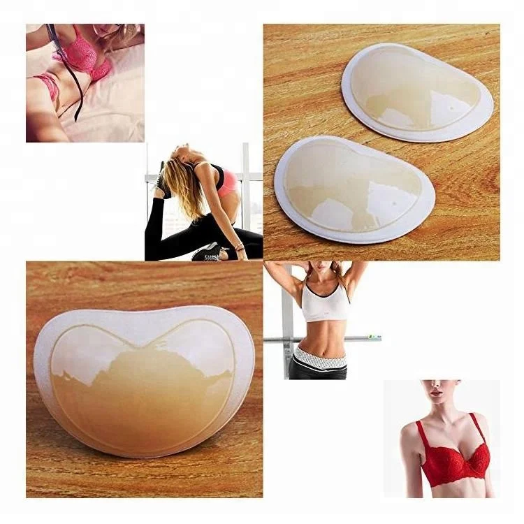 hot selling Silicone Invisible self-adhesive sponge double bra cup pads push up sports bra pushup padded for women