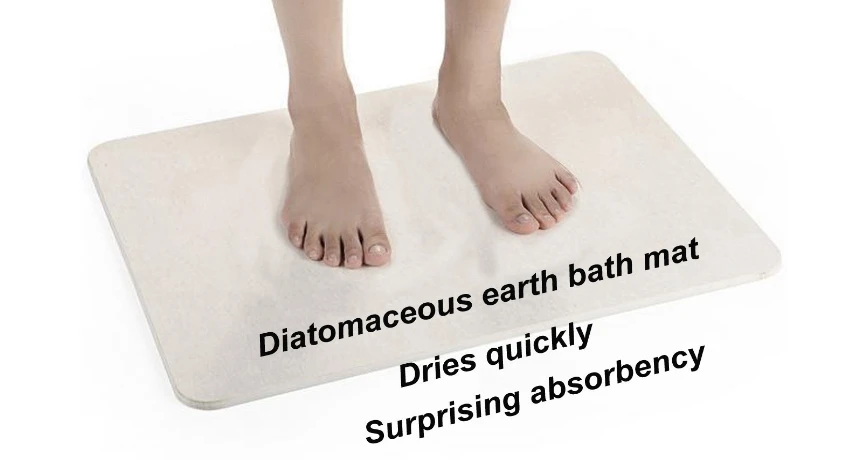 Colorful water absorbing bathroom mat quick dry diatomite bath mat