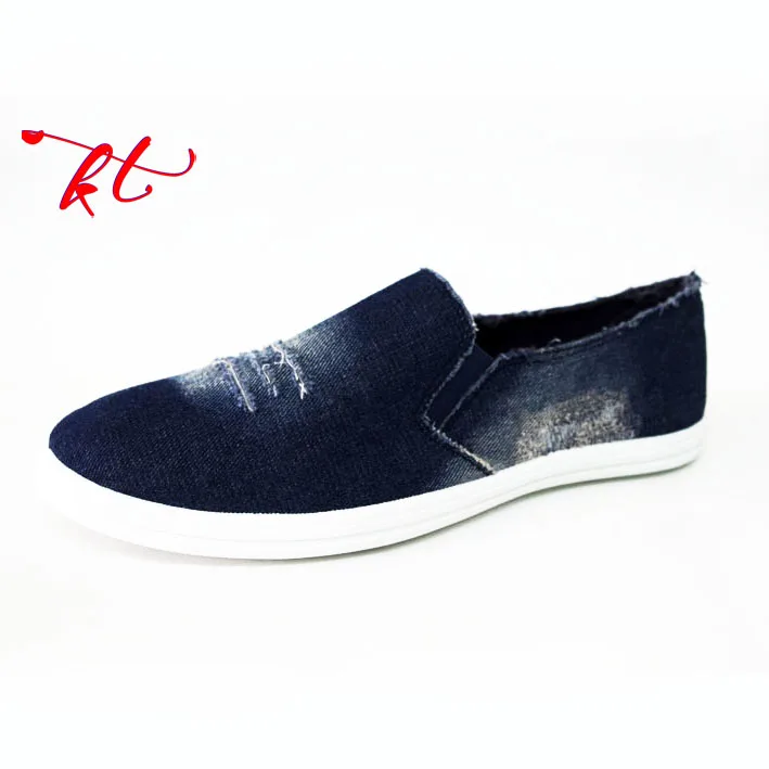 China manufacture cheap price Jeans upper scratch hole mens casual sneaker shoe