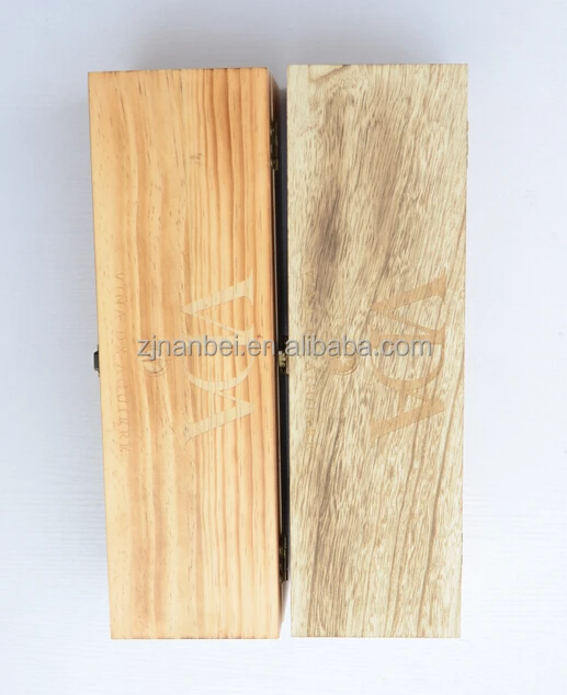 Custom Logo Burned Surface Wooden Wine Box With Wine Tool Set