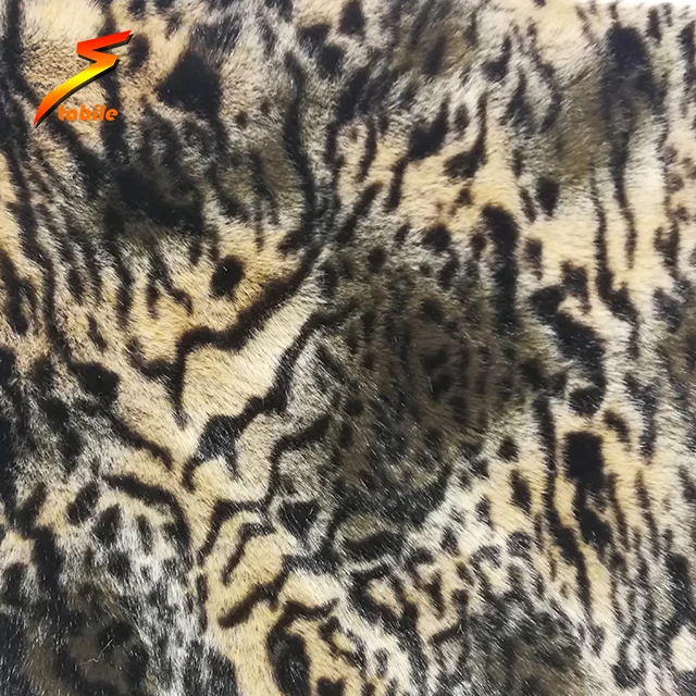 
animal fake fur knit fabric leopard printed factitious throw blankets 