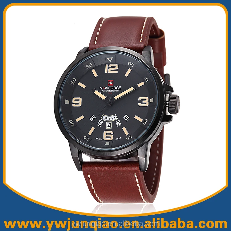 
Naviforce Brand Watches Man Genuine Leather Quartz Wrist Watch For Men 