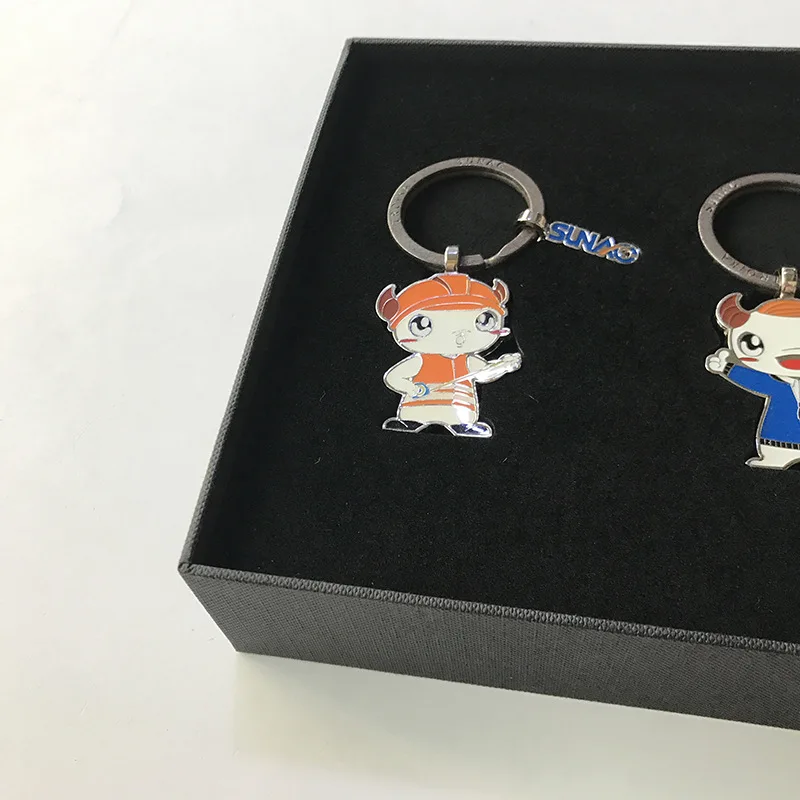 Wholesale flocking foam insert Cardboard Paper Pill Keychain Gift Box