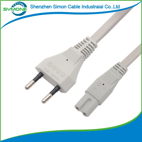 
High-quality Euro gray 2PIN Power Cord 220v AC Power Cable for PS4 radio 