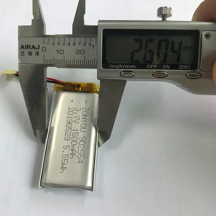 
Recharge 5.55Wh 902554 1500mAh 3.7V Lipo Li-ion Lithium Ion Polymer Batteries Battery 