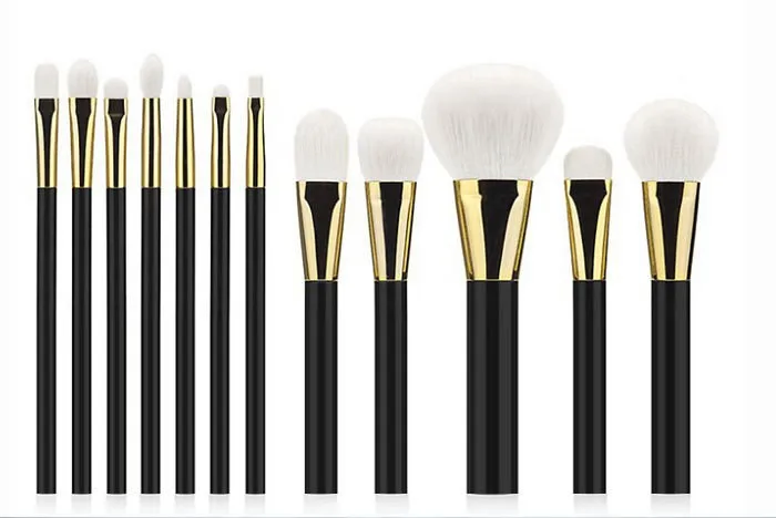 High End White Goat Hair 12 Pieces Professional High Quality Makeup Brush Set