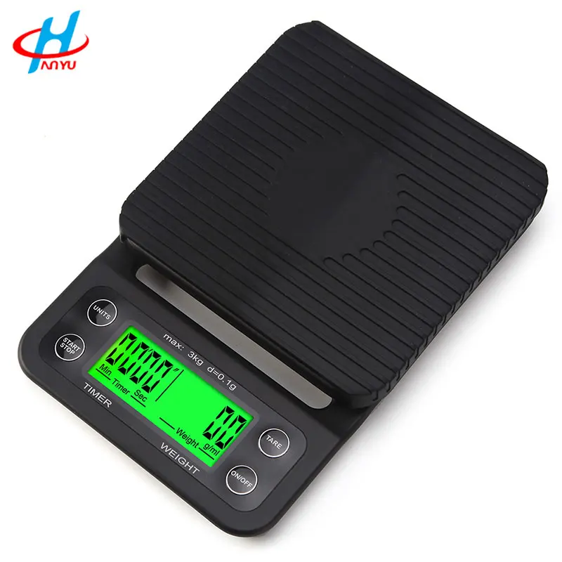 Бытовые кухонные весы 3 кг/0,1 г, электрические цифровые весы для кофе с таймером