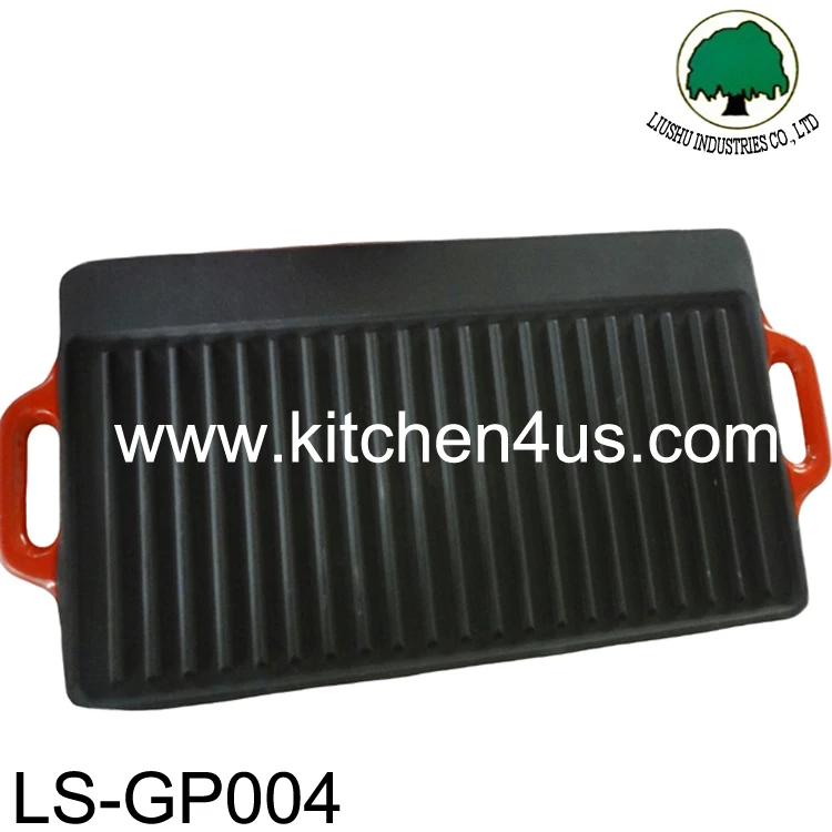 Cast iron bbq griddle grill pan