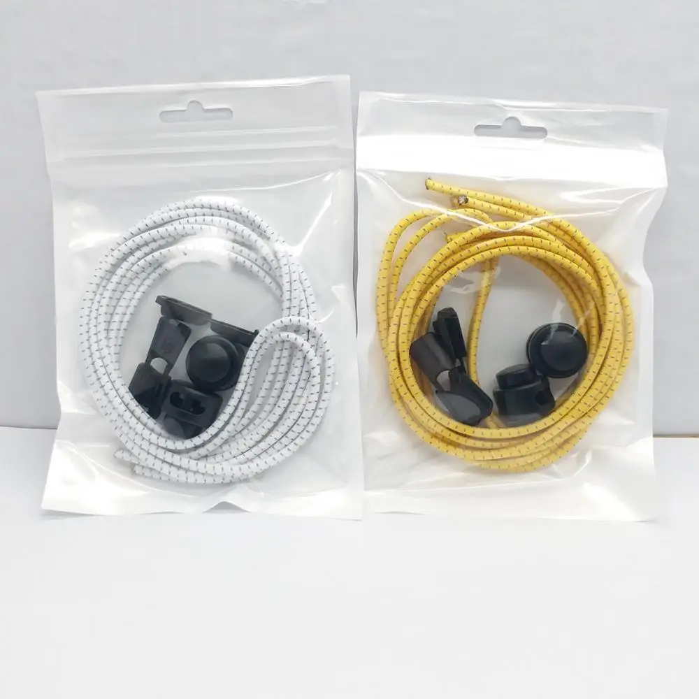 High quality 3mm color reflective lock shoe laces with custom logo printed