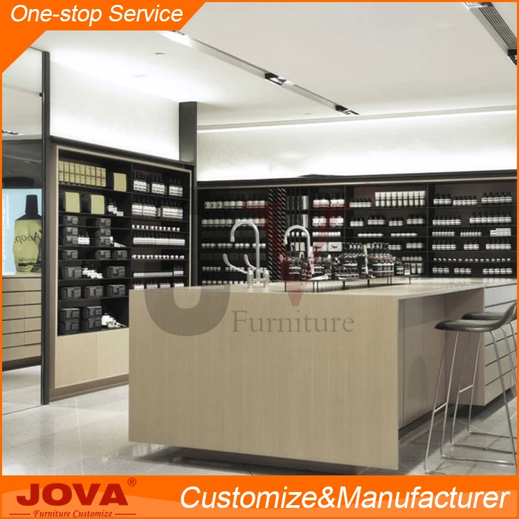 LED lighting perfume store display shelf stands rack cabinet showcase for cosmetic shop counter design