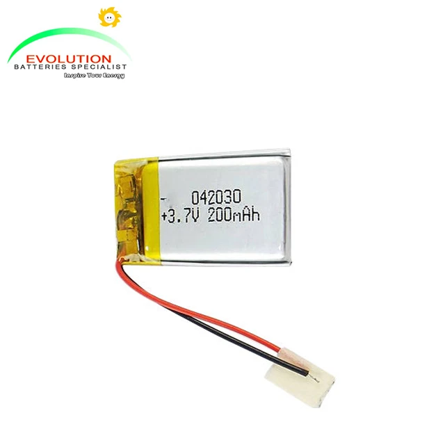 Li-po/Li-polymer/Li-thium polymer 042030 200mAh 3.7V Battery Manufacturer with CE,ISO,UN38.3 certificates