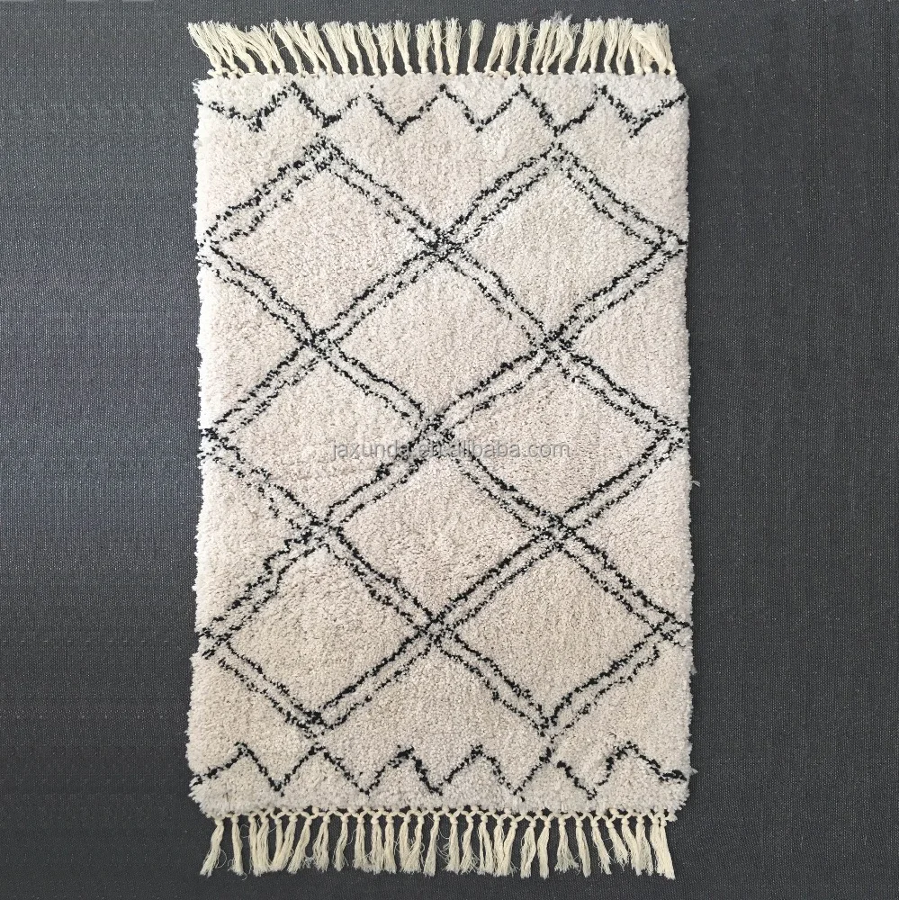 
Hot sales modern design long pile microfiber moroccan rug vintage 