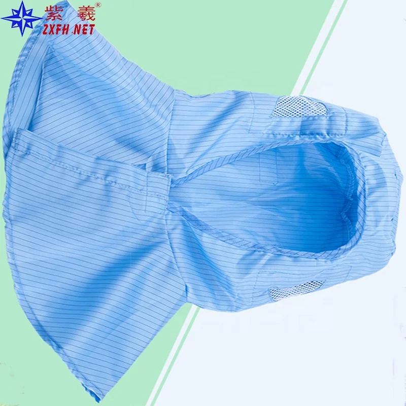 ESD Dust Free Safety Hat Cleanroom Industry Breathable Anti-Static Shawl Cap