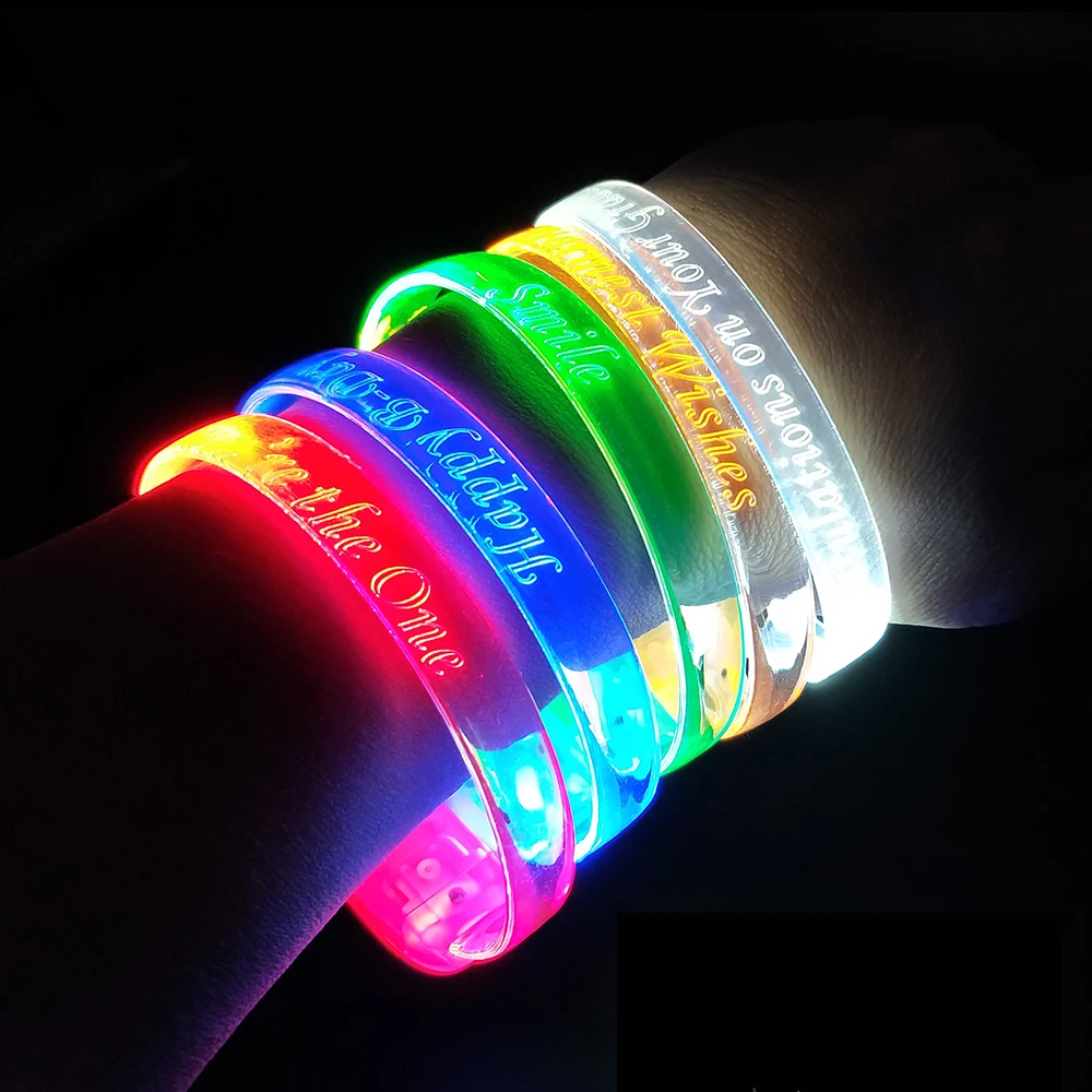 Glowing LED Wrist Band Lights LED Light Up Flashing Bracelet