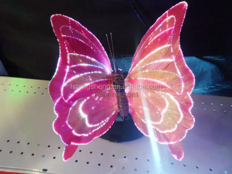 Indoor led butterfly wings led lighting fiber optic butterfly decoration lamp led animal light artificial handmade