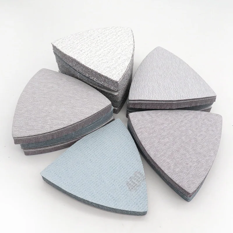 90*90*90mm Grit 60-800 Dry Triangle Sandpaper/Hook and Loop Disc/Abrasive Tools Sanding Disc for Random Orbital Sander