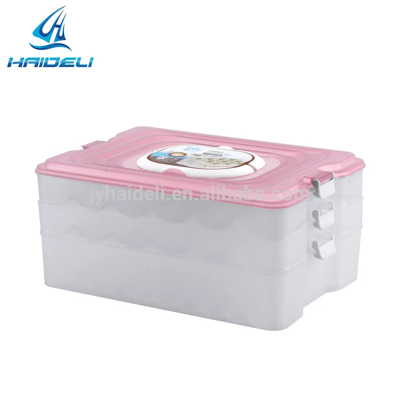 PP plastic transparent superimposed storage freezer 21 pack portable dumpling box