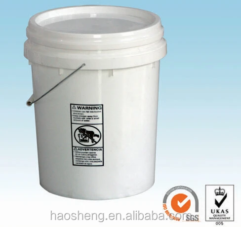 5 Gallon Thick Packaging Container Food Grade plastic seal paint pail buckets with handle
