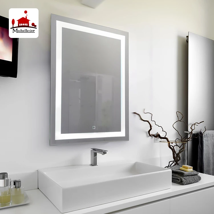 
america style affordable 4 sided led modern square wall mirror 2835K high quality wall mirror with led lighting 