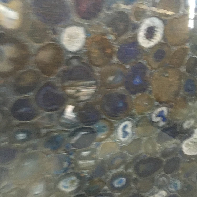 Hot Selling Wall Panel  Customized Size Natural Blue Agate Onyx Slab