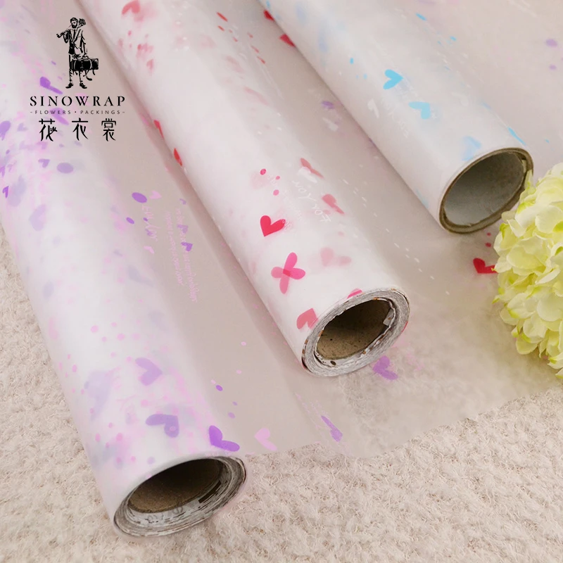 
factory wholesale fresh flower packing printed transparent wrapping paper roll 
