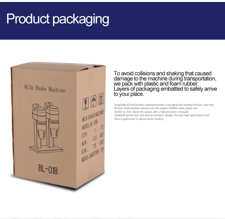 
220V Electric Bar Use Milk Shaker Machine Coffee Shop Fruit Milk Shake Making Machine BL-018 