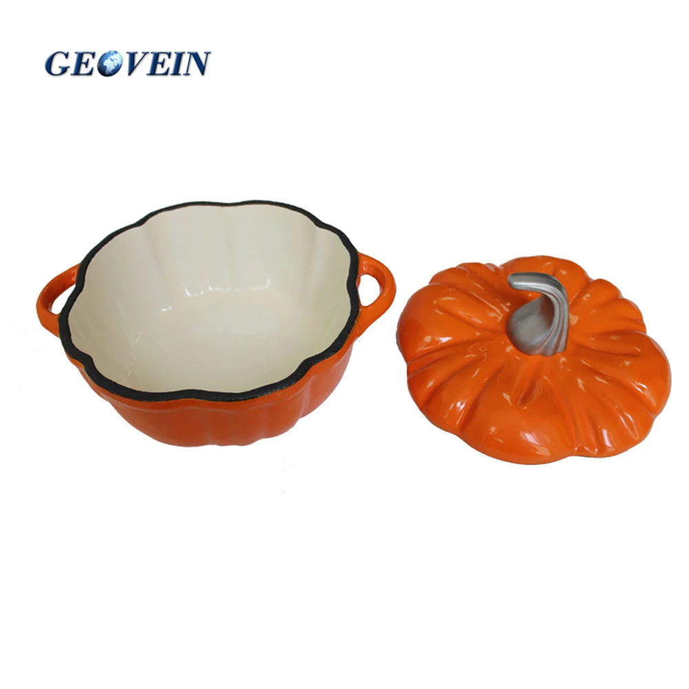 Amazon top seller enamel pumpkin shape cast iron enamel cookware