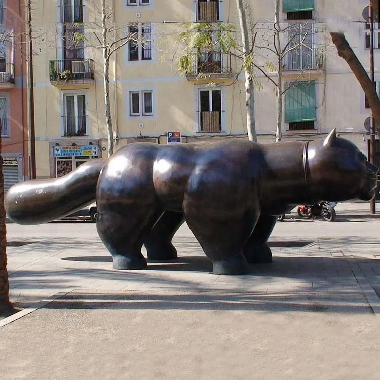 Famous garden decor metal art bronze fernando botero cat sculpture