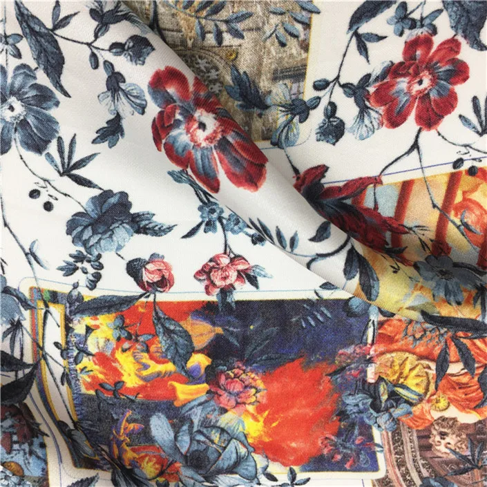 
New arrival high quality digital printed shot silk paisley ombre fabric 