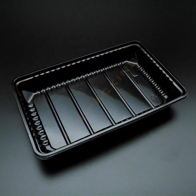 Elegant deli food container biodegradable PP/PGM sushi tray packaging