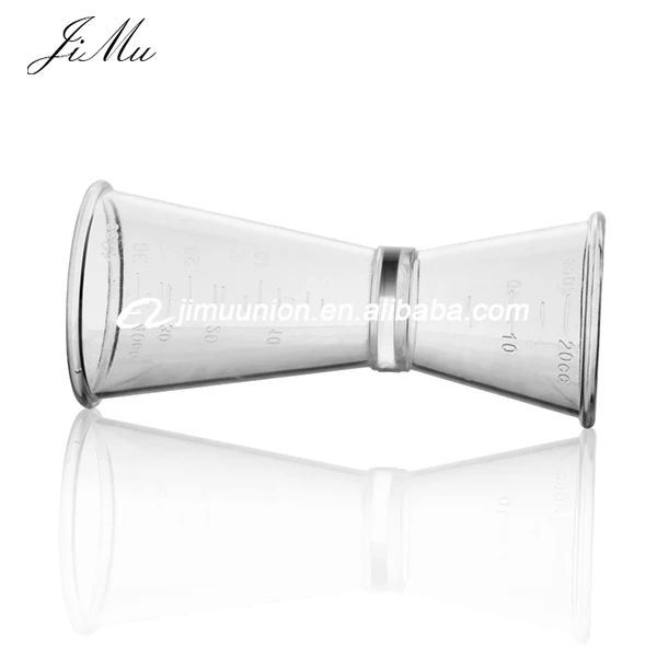 Wholesale double head Acrylic plastic bar wine double Cocktail Bar jigger measuring cups