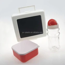 Promotional traditional Hard Plastic Chalkboard retro Lunch box with carry handle