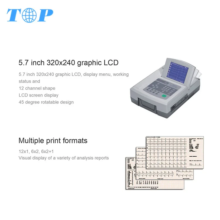 TOP-B1103 Hot sale CE approval 6 channel ecg machine price china