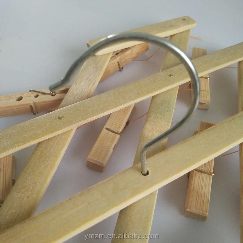 Newest 16 clips bamboo clothing hanger for underwear
