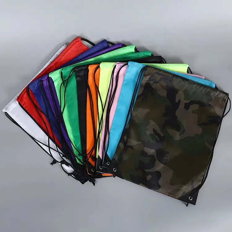 Wholesale Factory Price Blank Polyester Draw String Bag, Custom Logo Printing Accept Nylon Polyester Drawstring Backpack Bag