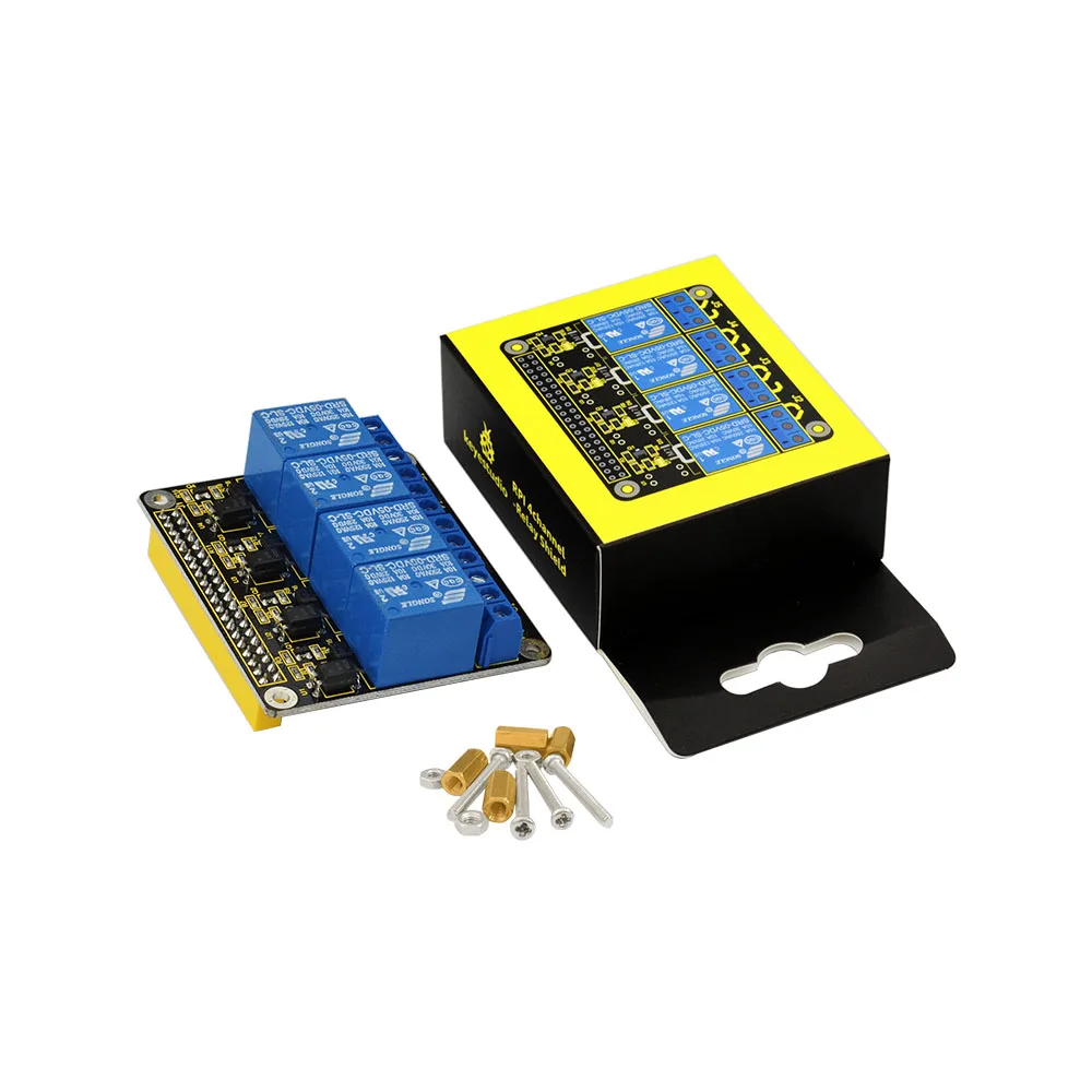  Keyestudio 5v RPI 4 канала-реле Щит Плата расширения для Raspberry Pi 4B CE