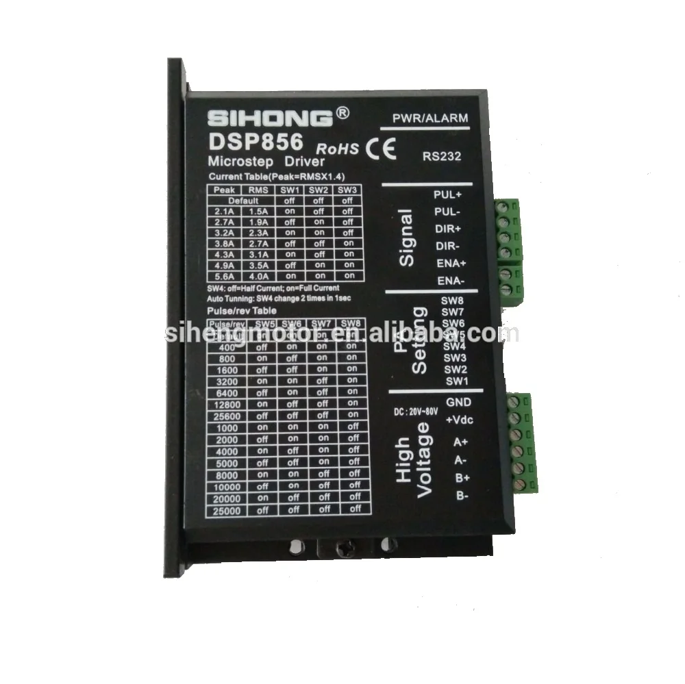 DSP856 2 фазы двигателя драйвер с сертификатом CE, для Nema 23,34 2 фазы шагового двигателя