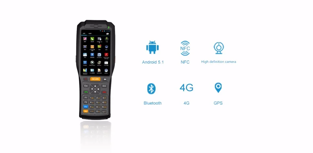 4G/ Wifi/ BT /GPS Smartphone PDA NFC RFID Handheld POS reader