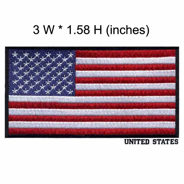 Alibaba China reliable supplier whosale embroidered american flag, USA flag Patches, US nation flag patches  Iron on patches