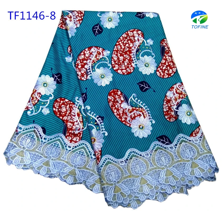 2018 хорошее качество красивый воск Анкары с вышивкой кружева для женщин