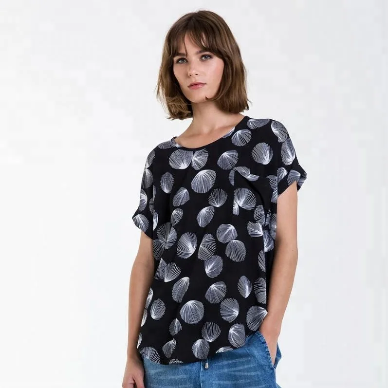 Auschalink Wholesale Popular Women Casual Style Melanie Print Ladies Fashion Top Design Office Women Blouse