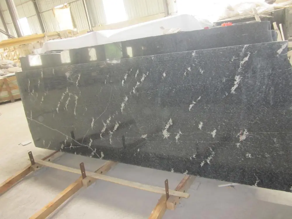 China virginia black granite slab and tile