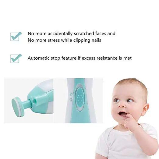 
Safe Electric Baby Nail Trimmer, Baby Nail File Kit, Additional Replacement Heads, Newborn Toddler Toes and Fingernails, Trim 