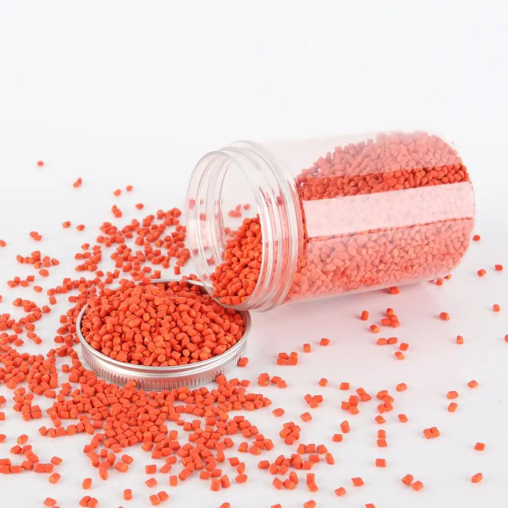 plastic pigment  orange colour masterbatch with EVA ABS TPU PVC PS PC PP PE carrier