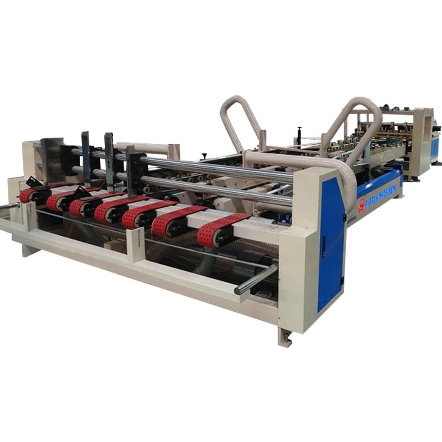 corrugated box folder gluer/automatic cardboard carton folding gluing machine