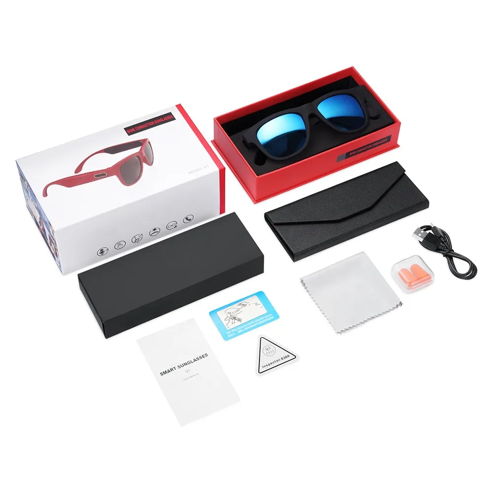 2021 Amazon New Trending Smart Sunglasses UV400 Polarized Wireless Bone Conduction Glasses with BT4.0