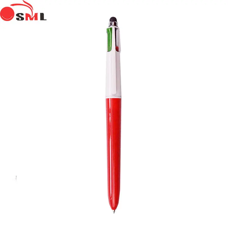 Диверсифицированный последней конструкции многоцветный 4 в 1 цифровой сенсорный шариковая ручка